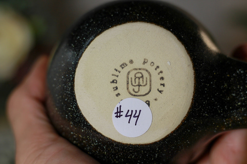 44-D Barely Flared Notched Mug - MISFIT, 15 oz. - 80% off - Not recommended as a drinking vessel.