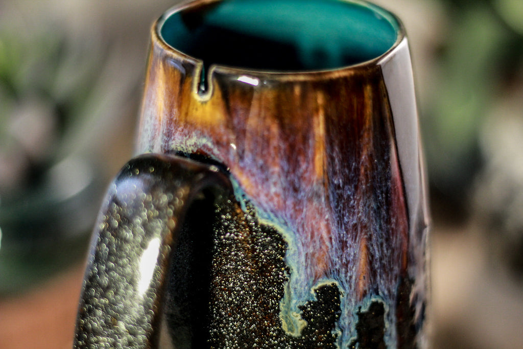 02-D Electric Wave Notched Crystal Mug, 14 oz