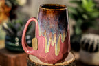 03-D Electric Wave Notched Crystal Mug, 14 oz