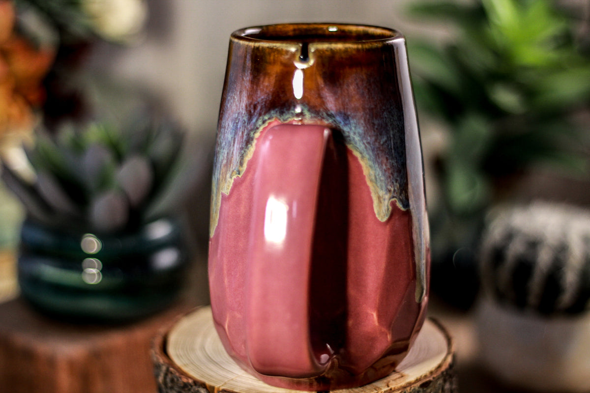 03-D Electric Wave Notched Crystal Mug, 14 oz