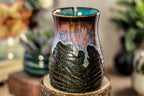 06-D Electric Wave Barely Flared Notched Textured Mug, 14 oz