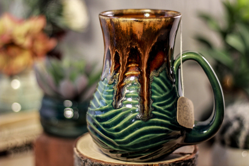 25-D Molten Falls Barely Flared Notched Textured Mug, 15 oz.