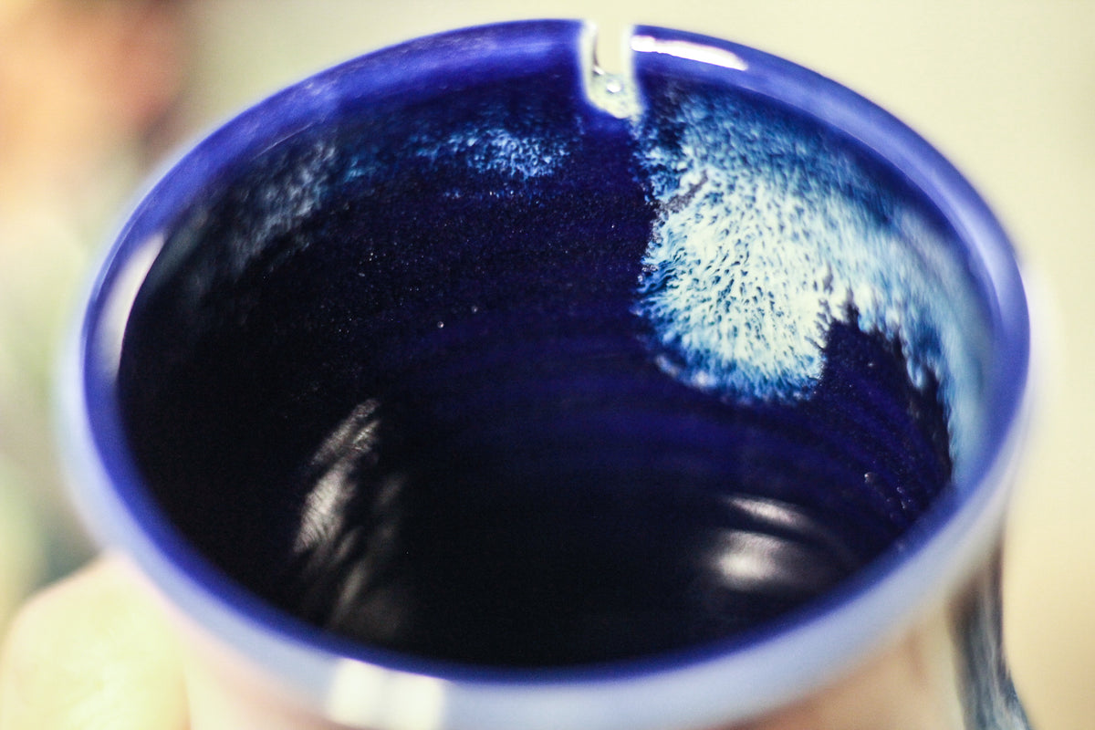 35-E Cobalt Tide Barely Flared Notched Mug, 17 oz.