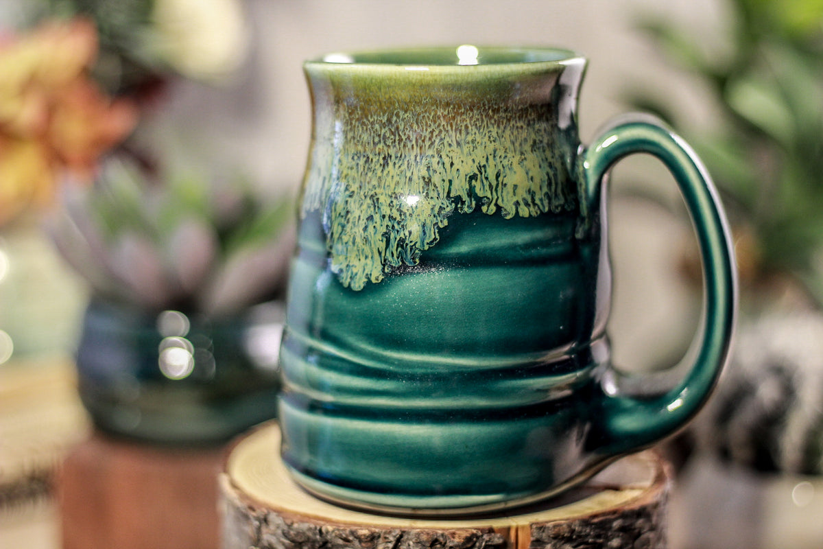 38-F Spanish Moss Barely Flared Textured Mug, 13 oz