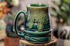 38-F Spanish Moss Barely Flared Textured Mug, 13 oz