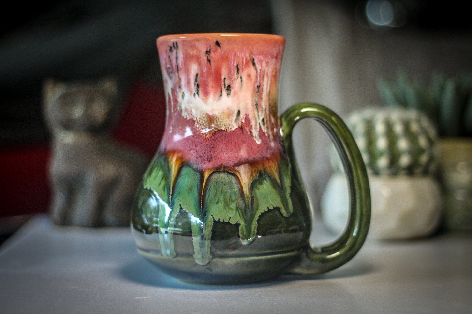 01-A Coral Mountain Meadow Barely Flared Acorn Mug - TOP SHELF, 22 oz.
