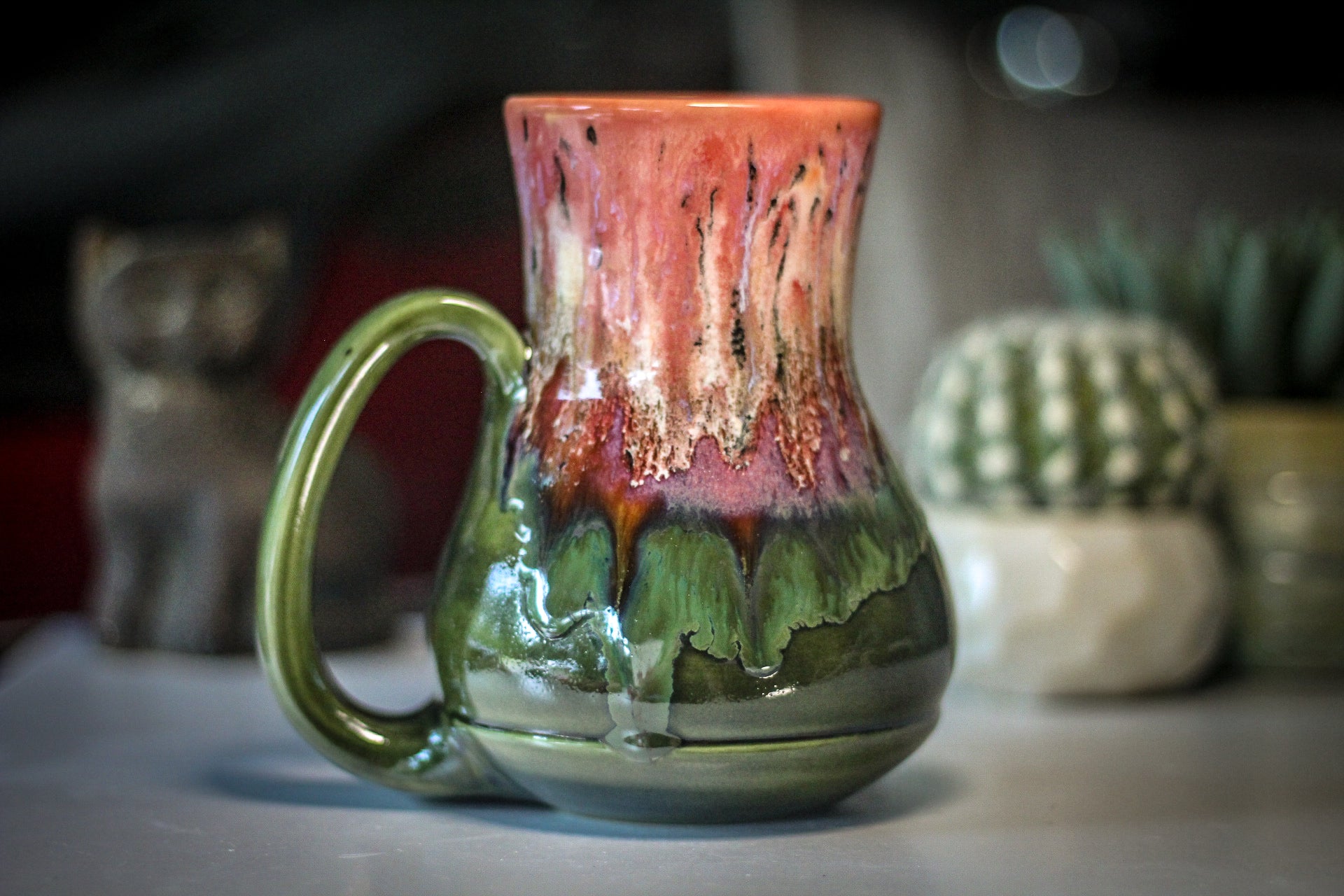 01-A Coral Mountain Meadow Barely Flared Acorn Mug - TOP SHELF, 22 oz.