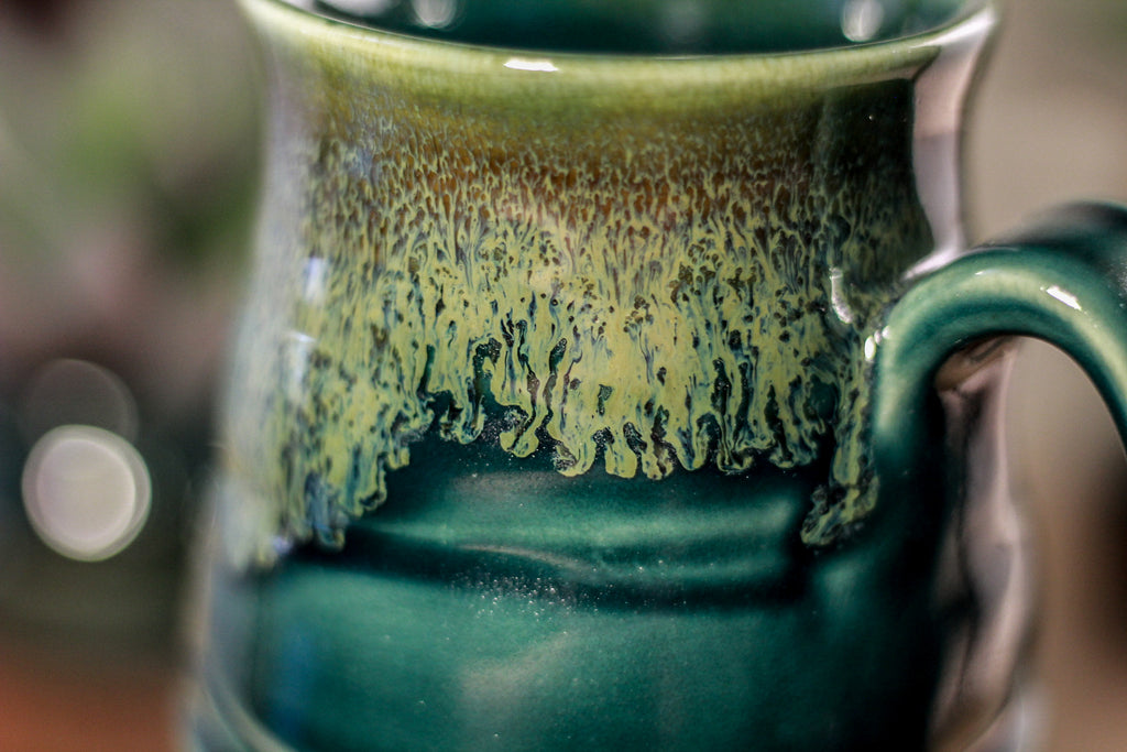 38-F Spanish Moss Barely Flared Textured Mug, 13 oz