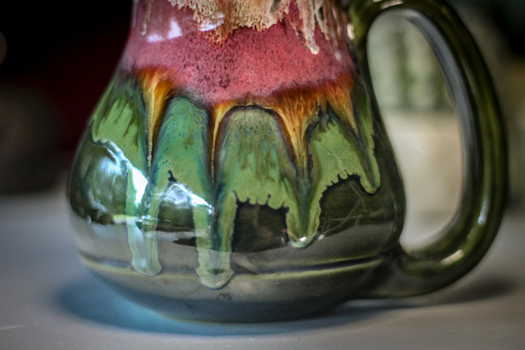 01-A Coral Mountain Meadow Barely Flared Acorn Mug - TOP SHELF, 22 oz.