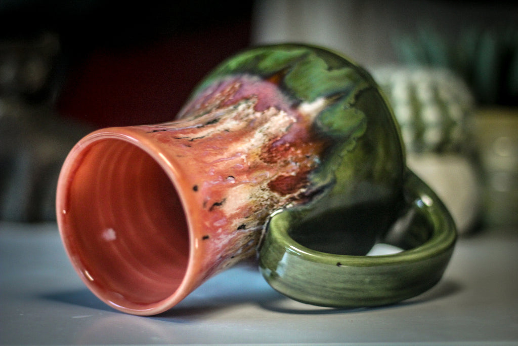 01-A Coral Mountain Meadow Barely Flared Acorn Mug - TOP SHELF, 22 oz.