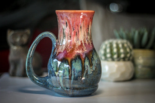 02-A Coral Mountain Meadow Barely Flared Acorn Mug - TOP SHELF, 21 oz.