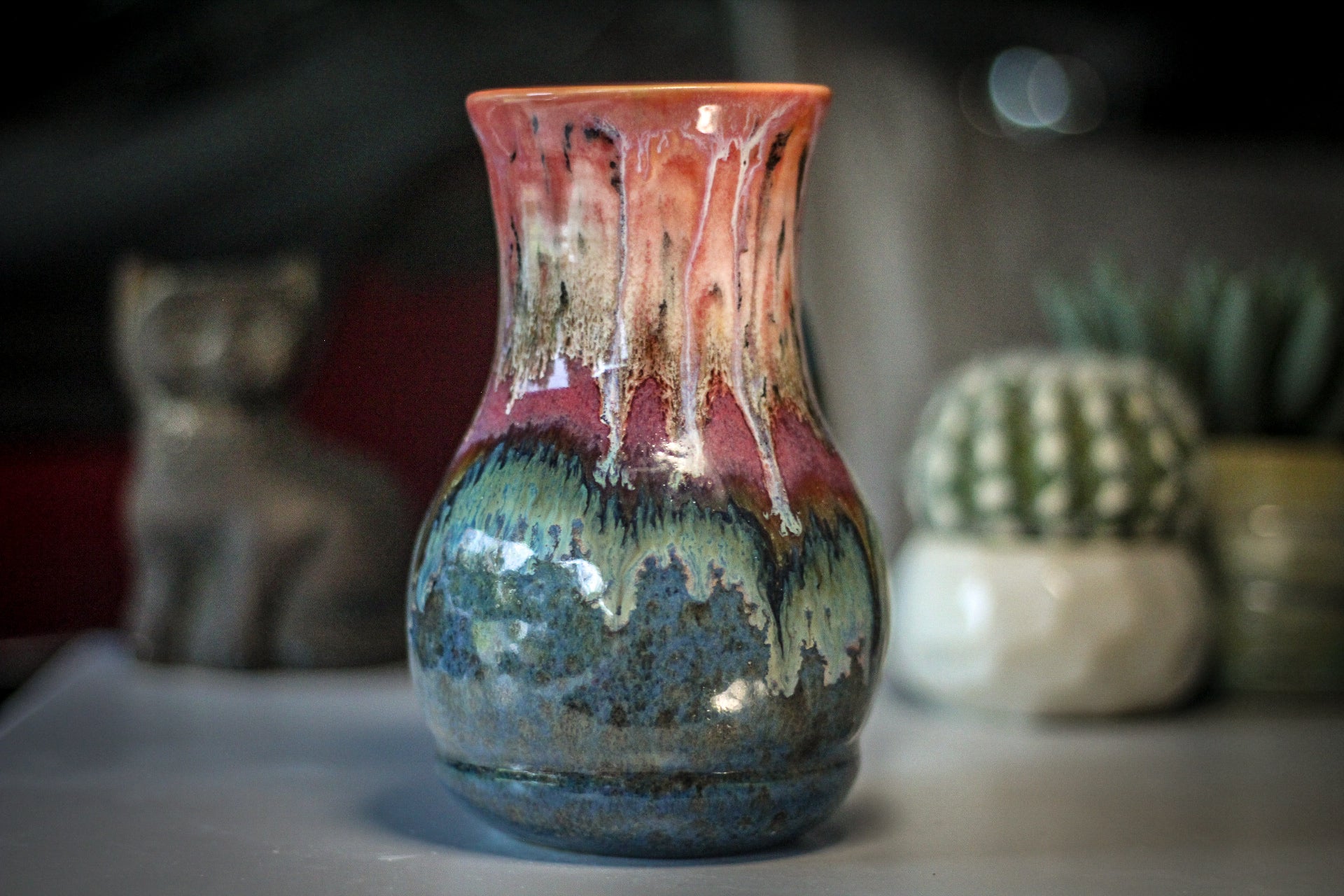 02-A Coral Mountain Meadow Barely Flared Acorn Mug - TOP SHELF, 21 oz.