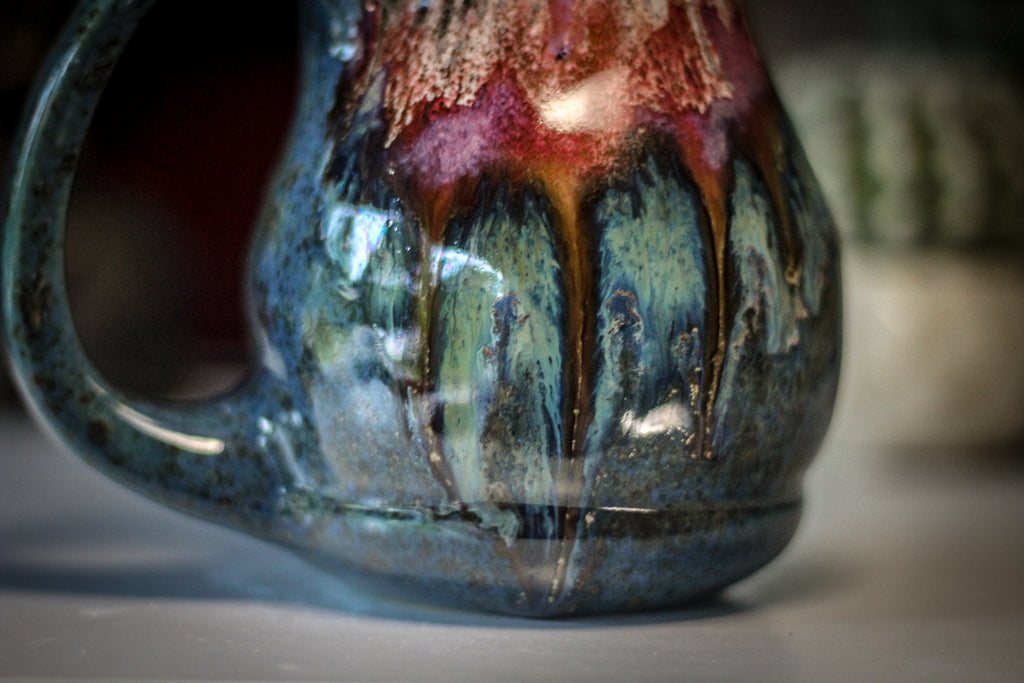 02-A Coral Mountain Meadow Barely Flared Acorn Mug - TOP SHELF, 21 oz.