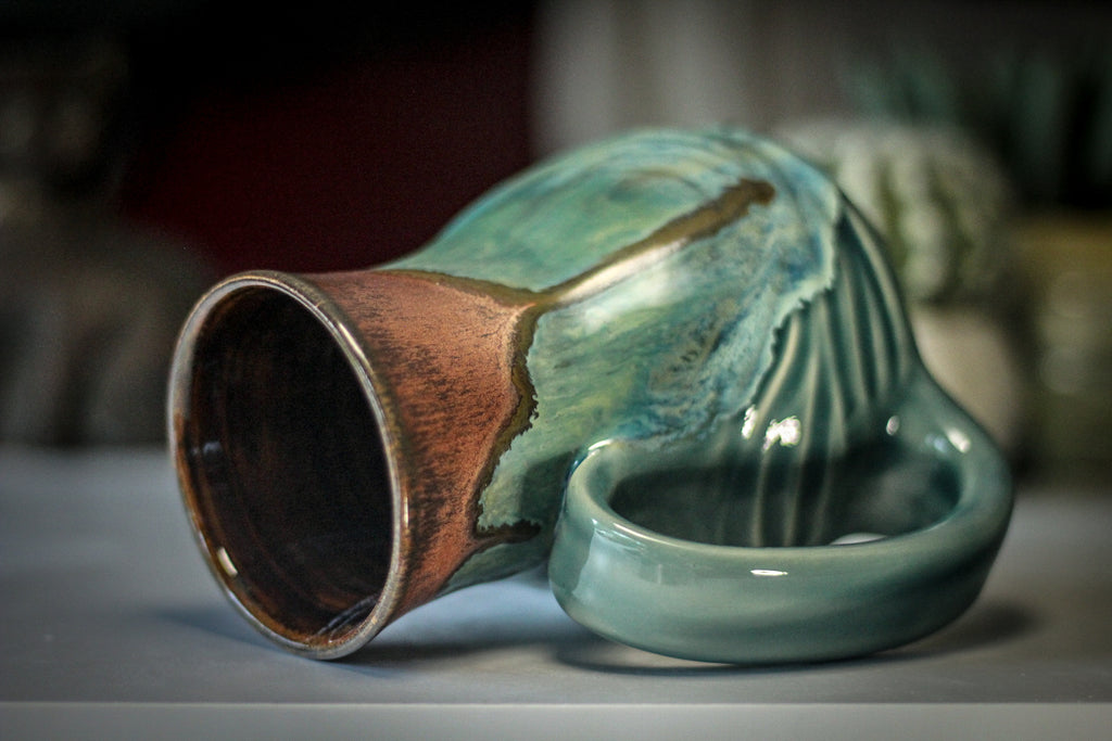 29-B Copper Agate Barely Flared Textured Acorn Mug - MISFIT, 18 oz. - 35% off