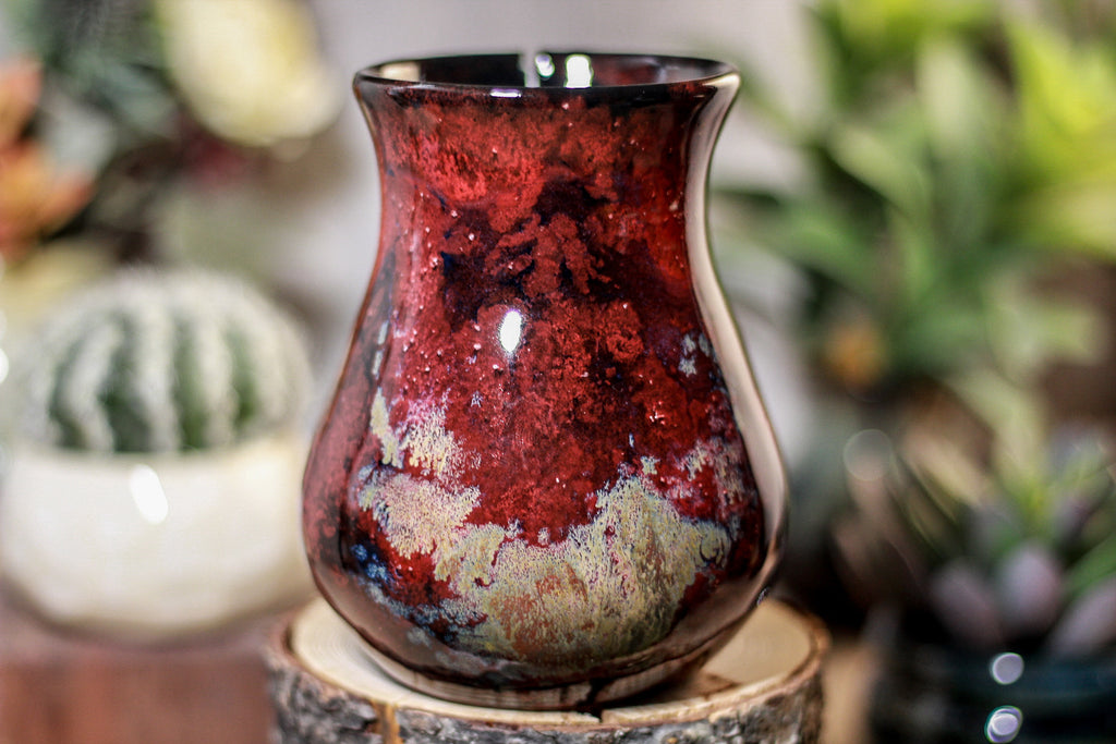 44-B Dragon's Blood Agate Barely Flared Notched  Mug, 16 oz.