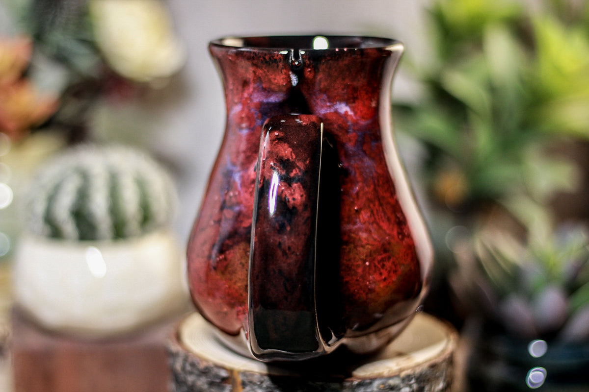 44-B Dragon's Blood Agate Barely Flared Notched  Mug, 16 oz.