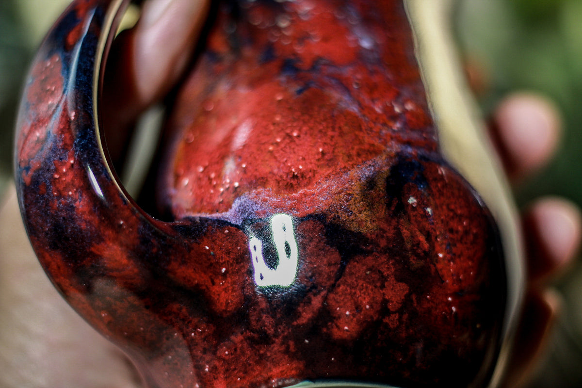 45-B Dragon's Blood Agate Barely Flared Notched  Mug, 16 oz.