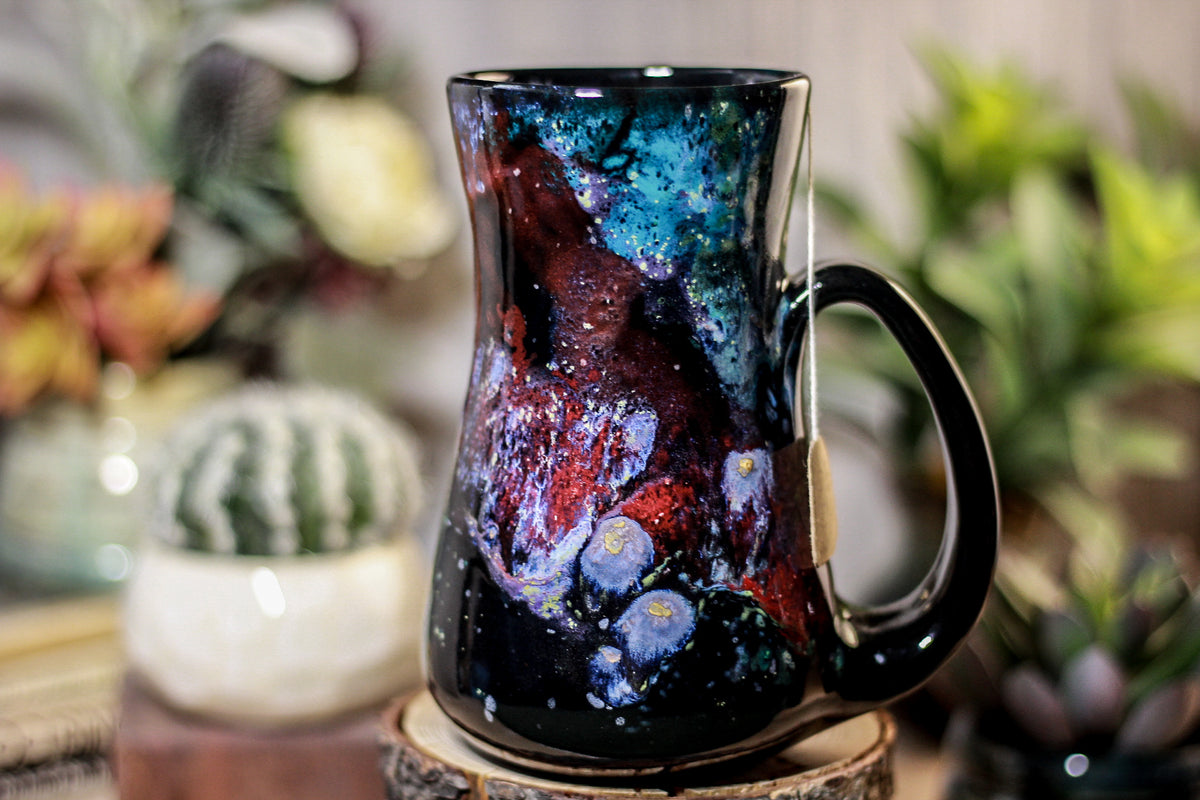 46-A Rainbow Stellar Barely Flared Notched Mug - TOP SHELF MISFIT, 18 oz