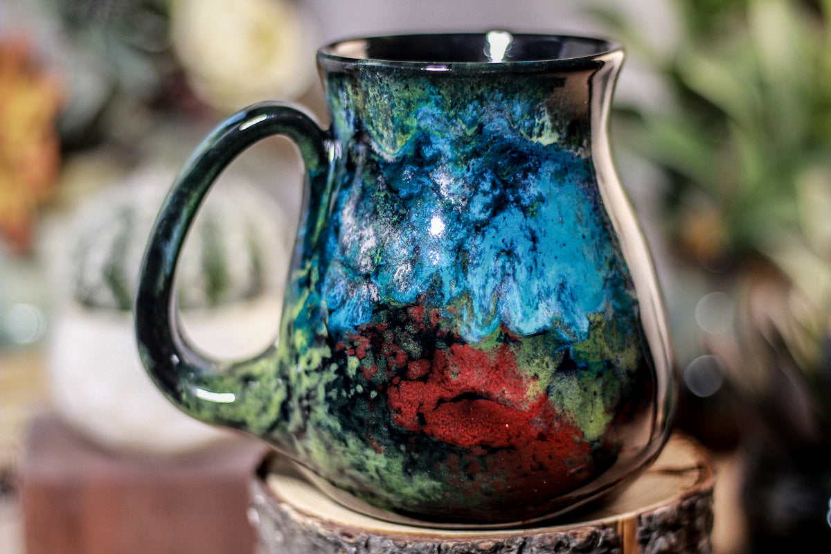 32-B Chrysocolla Barely Flared Mug, 17 oz.