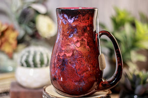 34-B Dragon's Blood Agate Barely Flared Notched  Mug, 18 oz.