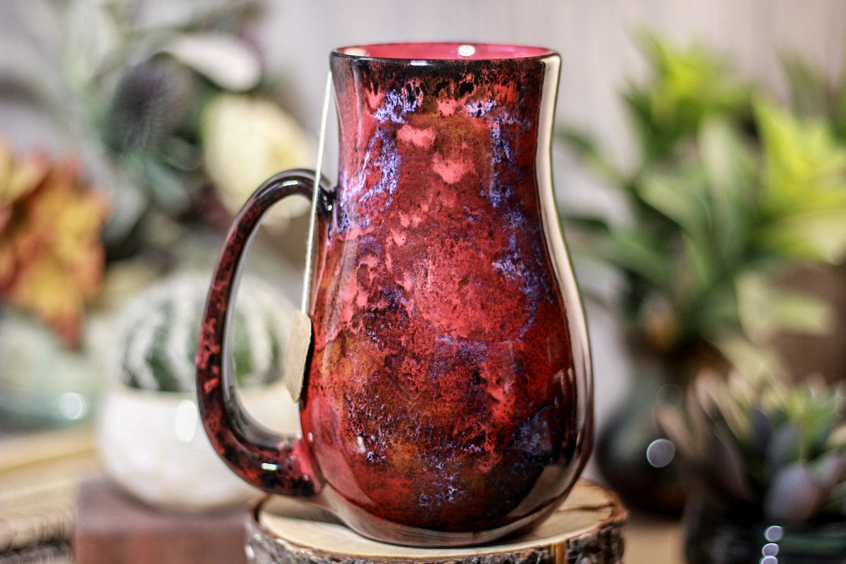 34-B Dragon's Blood Agate Barely Flared Notched  Mug, 18 oz.