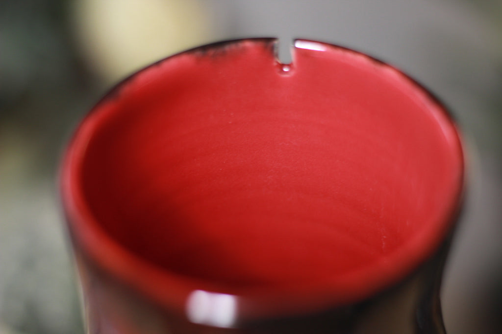 34-B Dragon's Blood Agate Barely Flared Notched  Mug, 18 oz.
