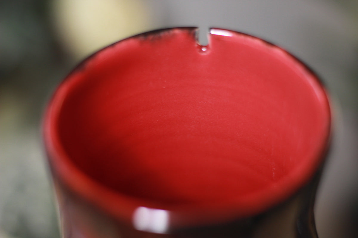 34-B Dragon's Blood Agate Barely Flared Notched  Mug, 18 oz.