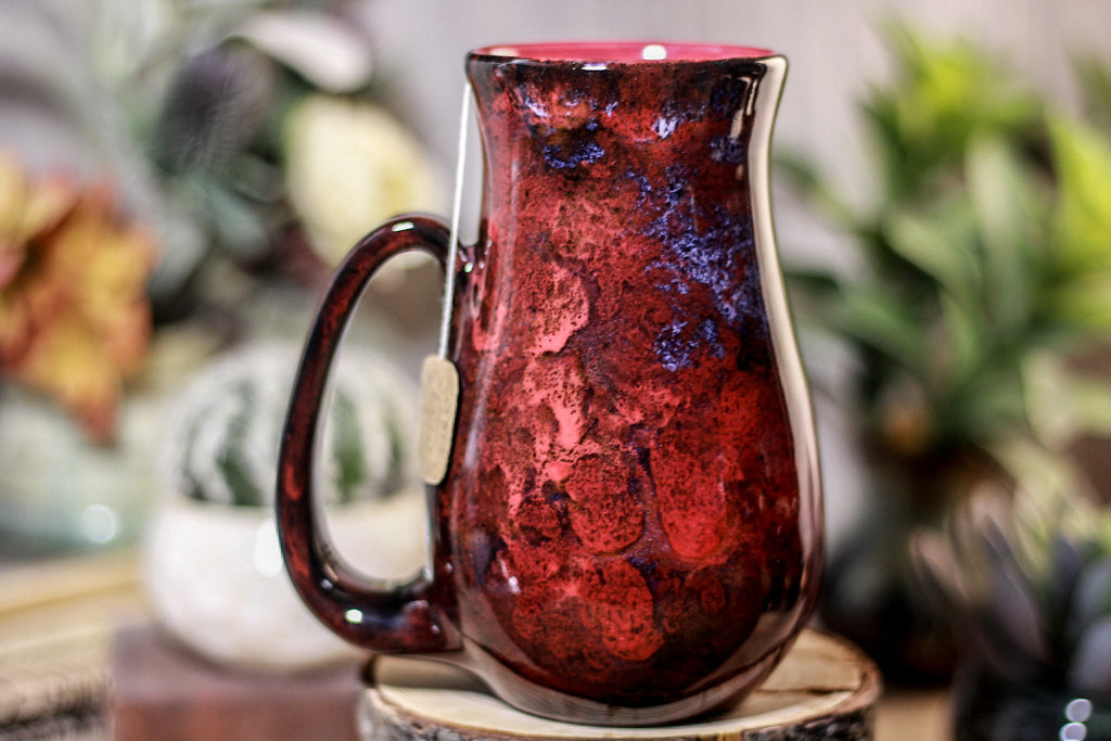 35-B Dragon's Blood Agate Barely Flared Notched  Mug, 18 oz.