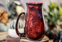 Load image into Gallery viewer, 35-B Dragon&#39;s Blood Agate Barely Flared Notched  Mug, 18 oz.