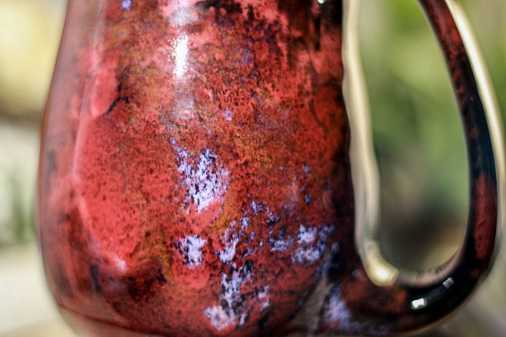 35-B Dragon's Blood Agate Barely Flared Notched  Mug, 18 oz.