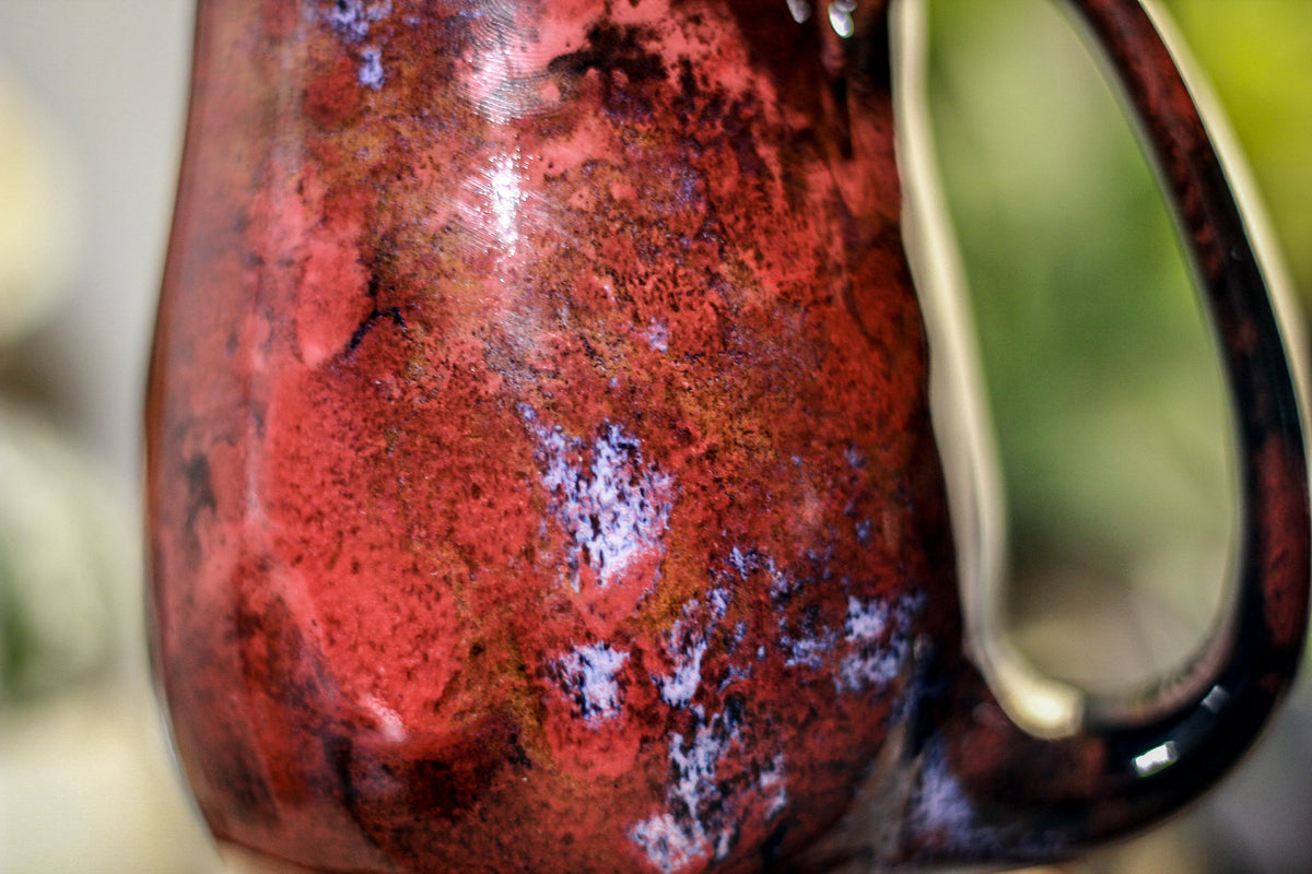 35-B Dragon's Blood Agate Barely Flared Notched  Mug, 18 oz.
