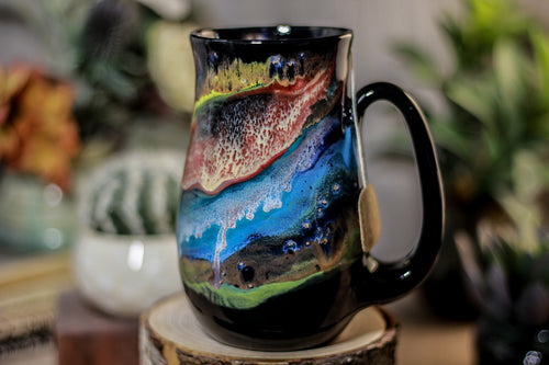 01-P Cosmic Grotto Variation Barely  Flared Notched Mug, 14 oz.