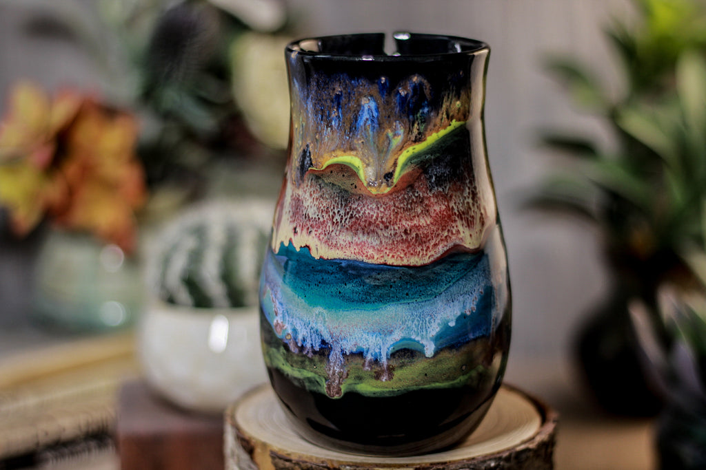 01-P Cosmic Grotto Variation Barely  Flared Notched Mug, 14 oz.