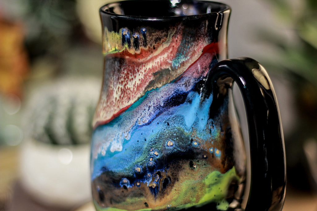 01-P Cosmic Grotto Variation Barely  Flared Notched Mug, 14 oz.